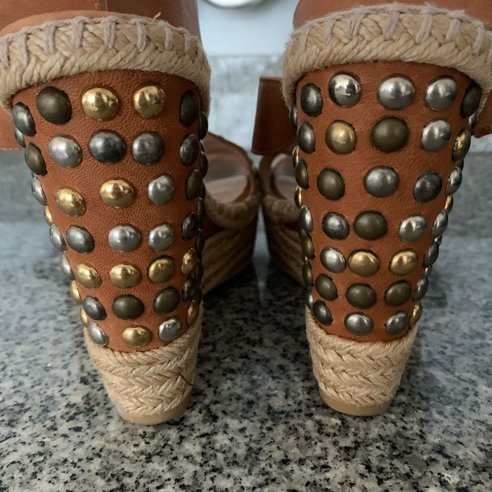 Stuart Weitzman Hubcaps Studded Wedge Sandals - image 5